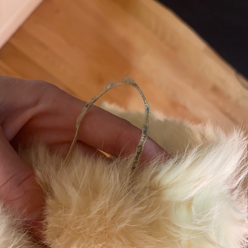 Midi length Rabbit fur coat light yellow small - Picture 14 of 16
